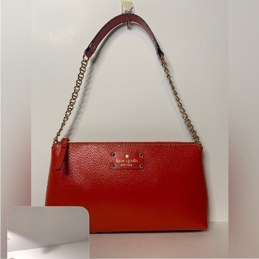 STUNNING VINTAGE KATE SPADE RED LEATHER BAG💛💙🧡❤️🧡💜🤎🖤❤️🧡💛💜💙🤎❤️💙
